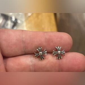 Chrome Hearts Sterling silver Cross Concho stud earrings 2008